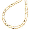 cadena de eslabones Figaro elegante texturizada con talla de diamante en oro amarillo de 10 k, collar de 7 mm, 20 "