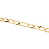 strukturierte Fancy Figaro-Gliederkette aus 10 Karat Gelbgold mit Diamantschliff, 7 mm, Halskette 50,8 cm