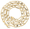 10K Yellow Gold Diamond Cut Textured Fancy Figaro Link Chain 7mm Necklace 22"