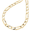 10K Yellow Gold Diamond Cut Textured Fancy Figaro Link Chain 7mm Necklace 22"