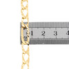 strukturierte Fancy-Figaro-Gliederkette aus 10 Karat Gelbgold mit Diamantschliff, 7 mm, Halskette 55,9 cm