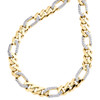 collar de cadena de eslabones Figaro 3D elegante de oro amarillo de 10 quilates de 8 mm con circonita cúbica de 22 pulgadas