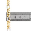 collana con catena a maglie 3D Figaro in oro giallo 10k da 8 mm, con dichiarazione di cz, 22"