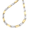 collar llamativo con cadena de eslabones de barra elegante de 5 mm de oro bicolor blanco y amarillo de 10 quilates, 20"