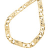 10K Yellow Gold 7.5mm Diamond Cut Nugget Ore + Figaro Link Chain Necklace 22"