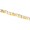 halskette aus 10 Karat Gelbgold, 7,5 mm, Diamantschliff, Nugget-Erz + Figaro-Gliederkette, 55,9 cm