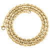 10K Yellow Gold 3mm Barrel Crystal Cut Fancy Italian Beaded Chain Necklace 18"
