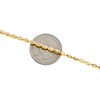 collier de chaîne de perles italiennes fantaisie en or jaune 10 carats de 3 mm en cristal taillé en baril 18"