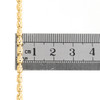 collar de cadena de cuentas italiana elegante con corte de cristal de barril de 3 mm de oro amarillo de 10 k, 18 "