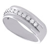 Ehering aus 14-karätigem Weißgold mit rundem Diamant, einreihiger Krappensatz, 7,5-mm-Ring, 1/2 ct