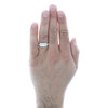 Alianza de boda con diamantes redondos en oro blanco de 14 k, juego de puntas de una hilera, anillo de 7,5 mm, 1/2 qt