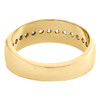 Alianza de boda de oro amarillo de 14 k con diamantes redondos, juego de 1 fila de puntas, anillo de 7,5 mm, 1/2 qt.