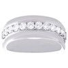 14K White Gold Round Diamond Wedding Band Single Row Prong Set 8.5mm Ring 1 CT.