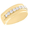 Alianza de boda con diamantes redondos en oro amarillo de 14 k, engaste de una hilera de puntas, anillo de 8,5 mm, 1 qt.