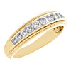 10K Yellow Gold Round Diamond Milgrain Wedding Band 6.50mm Fancy Ring 1/2 CT.