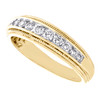 10K Yellow Gold Round Diamond Milgrain Wedding Band 6.50mm Fancy Ring 1/2 CT.