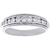 Alianza de boda milgrain con diamantes redondos en oro blanco de 10 k, anillo elegante de 6,50 mm, 1/2 qt.