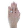 Alianza de boda milgrain con diamantes redondos en oro blanco de 10 k, anillo elegante de 6,50 mm, 1/2 qt.