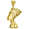 10K Yellow Gold Egyptian Queen Nefertiti Mens Real Diamond Pendant Charm 1 Ct.