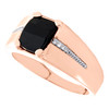 10K Rose Gold Round Diamond Cushion Cut Black Onyx 10mm Pinky Ring Band 1/20 CT.