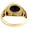 10K Yellow Gold Round Diamond & Black Oval Onyx 13mm Pinky Ring Band 1/6 CT.