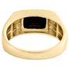 10K Yellow Gold Real Round Diamond & Black Onyx 8.5mm Pinky Ring Band 0.01 CT.