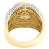 10 Karat Gelbgold, runder Diamant, lachender Buddha in 3D, 23 mm, Ringschiene am kleinen Finger, 1,62 ct.