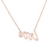 10K Rose Gold Round Diamond Love Phrase / Word Cable Necklace 18" Charm 1/4 CT.
