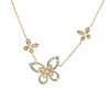 10-karätige Gelbgold-Diamant-Halskette mit dreifachem Schmetterlingsrahmen, 18-Zoll-Kette, 3/8 ct.