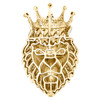 10K Yellow Gold Diamond Lion Face Pendant 2" Miami Cuban Crown Charm 1.75 CT.