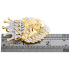 Pendentif visage de lion en or jaune 10 carats et diamant 2 ", breloque couronne cubaine miami 1,75 ct.