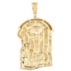 Pendentif religieux en forme de visage de Jésus en or jaune 10 carats avec diamant, breloque couronne de 2,50 pouces, 1,50 ct.