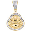 10K Yellow Gold Round Diamond "The Buddha" Pendant 1.10" Statement Charm 1/3 CT.