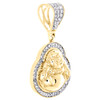 Anhänger „Buddha“ aus 10-karätigem Gelbgold mit rundem Diamant, 1,10 Zoll, Statement-Charm, 1/3 ct.