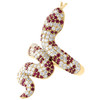 14K Yellow Gold Diamond & Ruby Gemstone Snake Right Hand Ring Pave Band 2.33 CT.