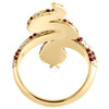 14K Yellow Gold Diamond & Ruby Gemstone Snake Right Hand Ring Pave Band 2.33 CT.