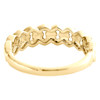 10K Yellow Gold Diamond Square Cuban Link Women's Ring Stackable Band 0.16 Ct.