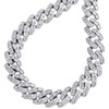 Collana a catena a maglia cubana Miami da 22 pollici in argento sterling con vero diamante da 13 mm, 3,65 ct.