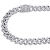 Sterlingsilber-Kette mit echtem Diamant, 13 mm, kubanisches Miami-Glied, 55,9 cm, Halskette, 3,65 ct.