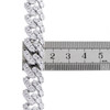 Collar de cadena de 22" con eslabones cubanos de Miami de 13 mm y diamantes reales de plata de ley de 3,65 ct.