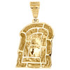 10K Yellow Gold Genuine Diamond Religious Jesus Face Pendant 1.50" Charm 1/3 CT.