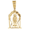 10K Yellow Gold Genuine Diamond Religious San Lazaro Pendant 1.75" Charm 3/4 CT.