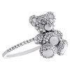10K White Gold Round Diamond Teddy Bear Ring 15mm Cocktail Fancy Band 1/2 CT.