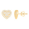 10k Yellow Gold Round Moissanite 9.5mm Women's Halo Heart Stud Earrings 1/2 Ct