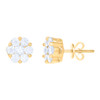 10k Yellow Gold Round Cut Moissanite 7.5mm Flower Set Stud Earrings 1.16 Ct