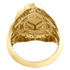10 Karat Gelbgold, runder Diamant, 24 mm, Jungfrau-Mutter-Maria-Ring mit kleinem Finger, 1/3 ct.