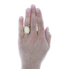 10 Karat Gelbgold, runder Diamant, 24 mm, Jungfrau-Mutter-Maria-Ring mit kleinem Finger, 1/3 ct.