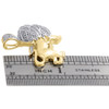 10K Yellow Gold Real Diamond Full Walking Lion Body Pendant Pave Charm 0.22 CT.