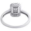 10 k vitguld rund & baguette diamant smaragd halo förlovningsring 1/5 ct.