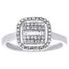Halo-Ring für die rechte Hand aus 10-karätigem Weißgold mit rundem Diamant und Baguette-Diamant, 1/3 ct.